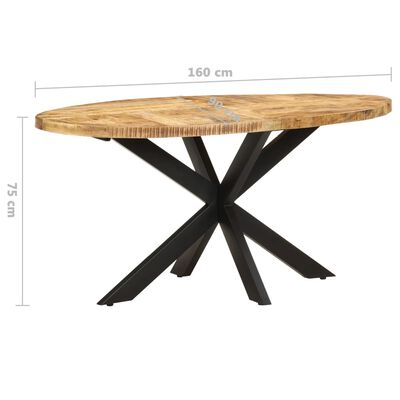 vidaXL Blagovaonski stol 160 x 90 x 75 cm od grubog drva manga