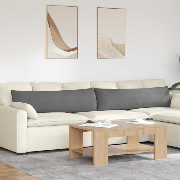 vidaXL Jastučići za sofu 2 pcs Tamno siva 145 x 40 cm tkanina