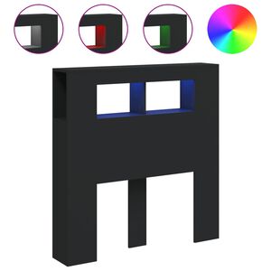 vidaXL LED uzglavlje crno 100x18,5x103,5 cm konstruirano drvo