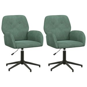 vidaXL Okretne radne stolice 2 kom. 54 x 55 x 90 cm Morska zelena