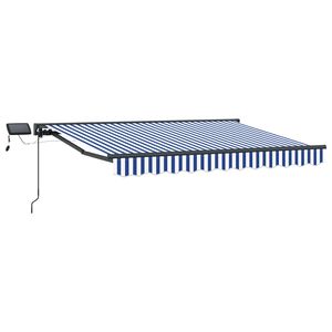 vidaXL Ručni okvir tende s LED-ima Plava, Bijela, Antracit 2,5 x 2 m