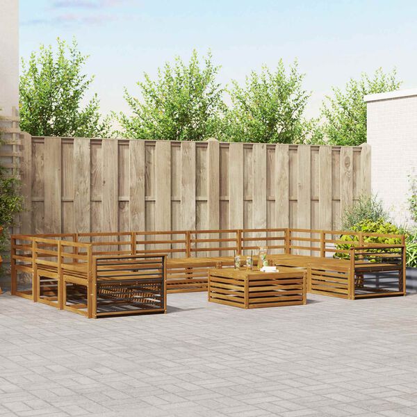 vidaXL Setovi sofa 10 pcs Prirodna Čvrsto drvo akacije