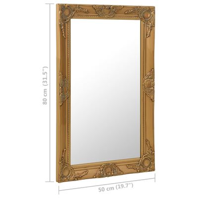 vidaXL Zidno ogledalo u baroknom stilu 50 x 80 cm zlatno