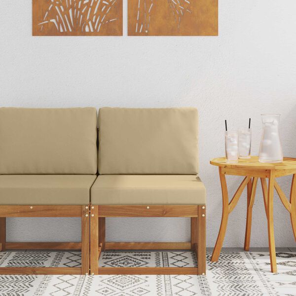 vidaXL Srednja sofa za van Čvrsto drvo akacije