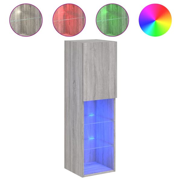 vidaXL TV ormarić s LED svjetlima boja hrasta 30,5x30x102 cm