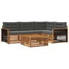 vidaXL Set vanjskih sofa s jastukom 5 pcs Prirodna i antracit