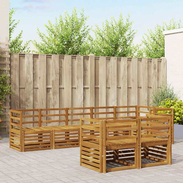vidaXL Setovi sofa 8 pcs Prirodna Čvrsto drvo akacije