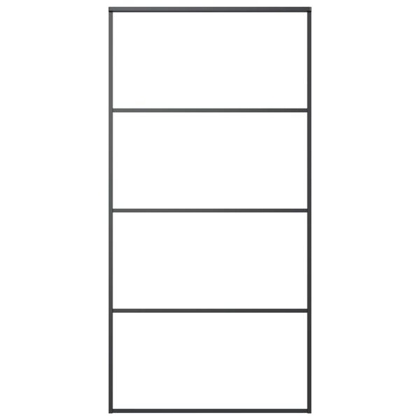 vidaXL Klizna vrata od aluminija i stakla ESG 102,5 x 205 cm crna