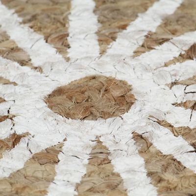 vidaXL Ručno rađeni tepih od jute s bijelim uzorkom 150 cm