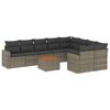 vidaXL 10-dijelni set vrtnih sofa od poliratana s jastucima sivi