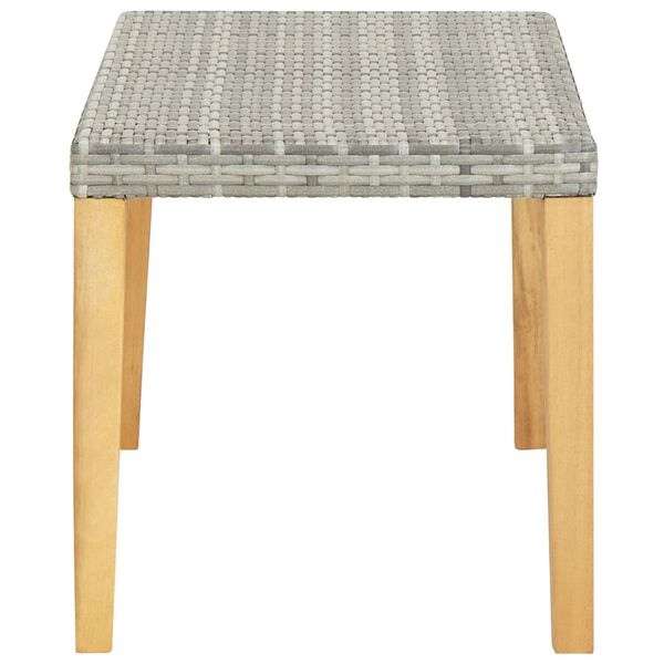 vidaXL Vrtna klupa siva 120 cm od poliratana i masivnog drva bagrema