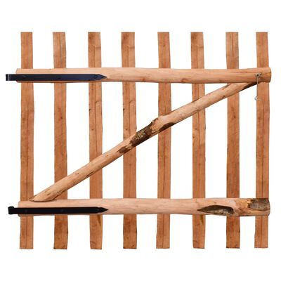 vidaXL Jednostruka vrata za ogradu od drva lješnjaka 100 x 90 cm