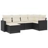 vidaXL 6-dijelni set vrtnih sofa s jastucima crni od poliratana