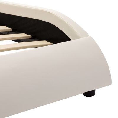 vidaXL Okvir za krevet od umjetne kože LED bijelo-crni 180 x 200 cm