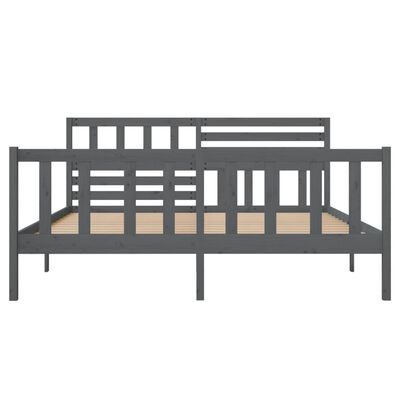 vidaXL Okvir za krevet sivi 135 x 90 cm bračni od masivnog drva