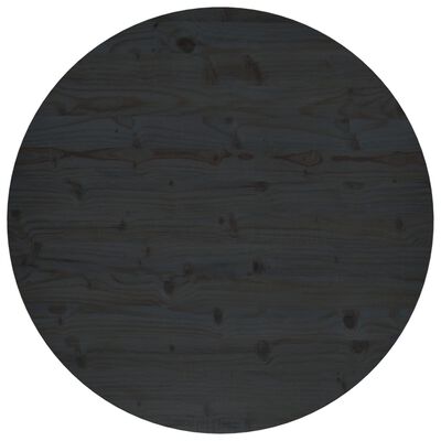 vidaXL Ploča za stol crna Ø 90 x 2,5 cm od masivne borovine
