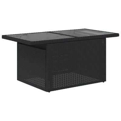 vidaXL Vrtni stol sa staklenom pločom crni 100x55x73 cm od poliratana