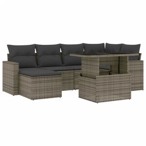 vidaXL 7-dijelni set vrtnih sofa sivi od poliratana