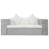 vidaXL 2-dijelni set sofa od prirodnog ratana s jastucima sivi