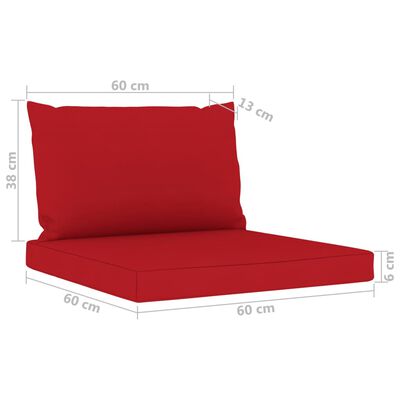 vidaXL Vrtni trosjed s crvenim jastucima