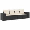 vidaXL 4-dijelni set vrtnih sofa od poliratana s jastucima crni