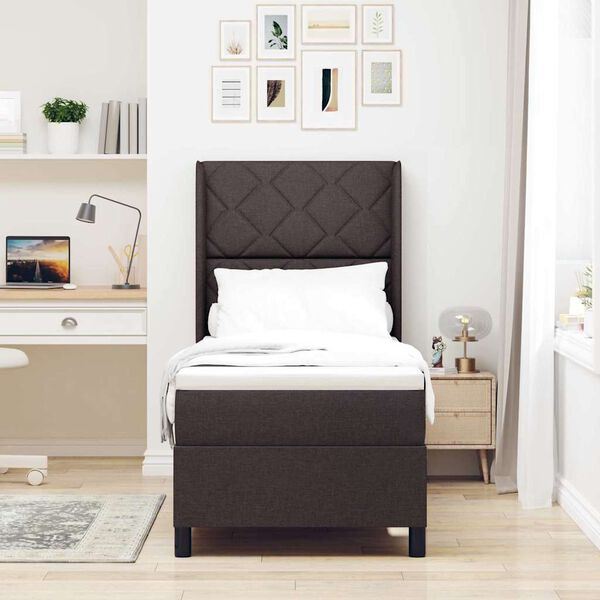 vidaXL Krevet s opruga kutije Tamno smeđa 200 x 80 cm tkanina