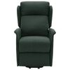 vidaXL Masažna fotelja na podizanje od tkanine tamnozelena