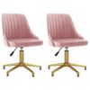 vidaXL Okretne blagovaonske stolice 2 kom ružičaste bar&scaron;unaste