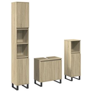 vidaXL 3-dijelni set kupaonskog namje&scaron;taja boja hrasta sonome drveni