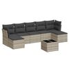 vidaXL 8-dijelni set vrtnih sofa od poliratana s jastucima svjetlosivi