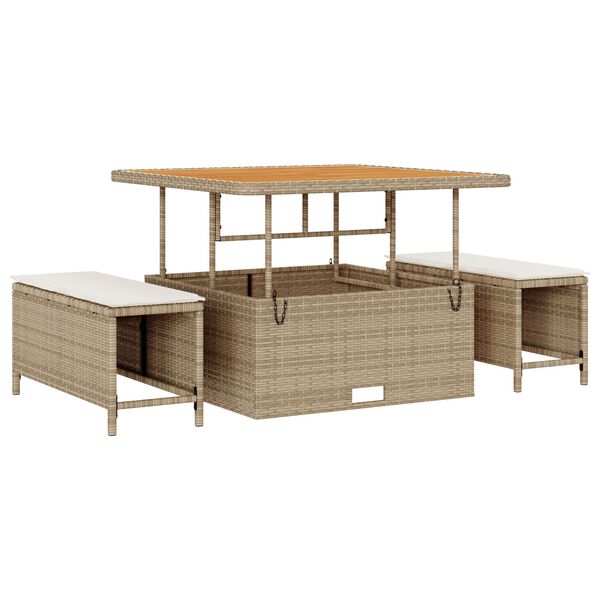 vidaXL Sjedeća garnitura za vrt s jastukom 13 pcs Bež i krema