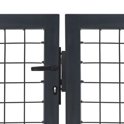 vidaXL Vrtna vrata sa stupovima čelična 350 x 100 cm antracit