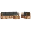 vidaXL Set vanjskih sofa 7 pcs Prirodna i antracit Čvrsto drvo akacije