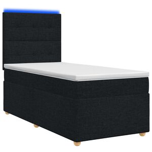 vidaXL Boxspring krevet s madracem Crna 90 x 200 cm Tkanina