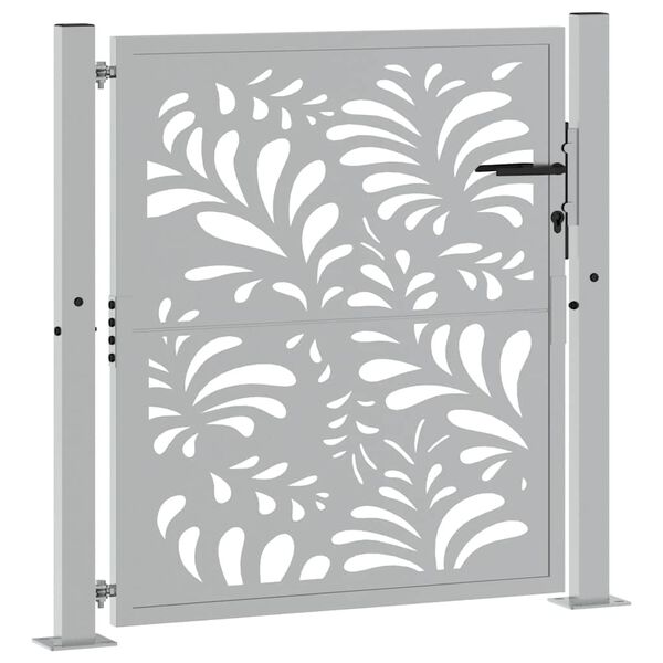 vidaXL Vrtna vrata 100x100 cm Čelik otporan na vremenske uvjete Valoviti dizajn