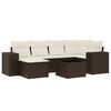 vidaXL 7-dijelni set vrtnih sofa od poliratana s jastucima smeđi