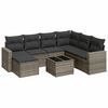 vidaXL 8-dijelni set vrtnih sofa od poliratana s jastucima sivi