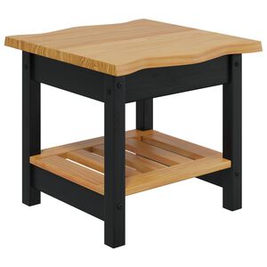 VidaXL Bocni stol EKAI Crna 50 x 50 x 45,5 cm Masivna borovina