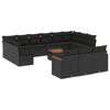 vidaXL 14-dijelni set vrtnih sofa s jastucima poliratan crni