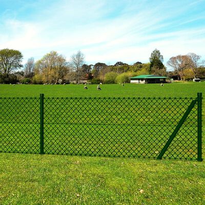 vidaXL Žičana ograda sa stupovima i šiljcima čelična 0,8 x 15 m