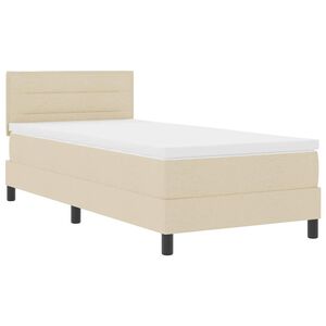 vidaXL Krevet s opruga kutije s madracem Krema 90 x 200 cm tkanina