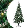 vidaXL Umjetno predsvijetljeno božićno drvce Zelena 240 cm PVC i metal