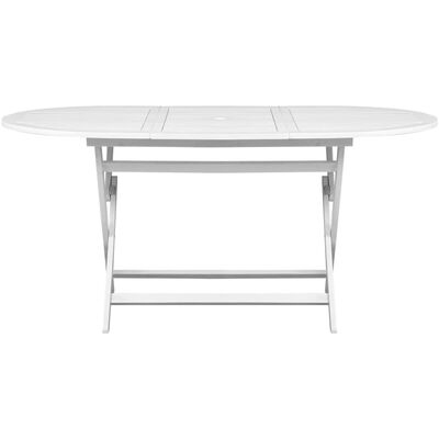 vidaXL Vrtni stol od masivnog bagremovog drva bijeli 160 x 85 x 75 cm