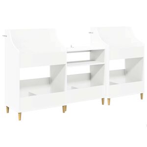 vidaXL Set medijskih polica 3 kom. Bijela 212 x 46 x 112 cm