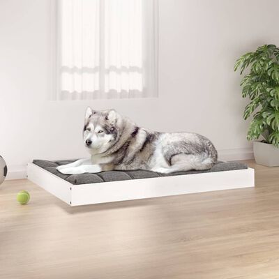 vidaXL Krevet za pse bijeli 101,5 x 74 x 9 cm od masivne borovine
