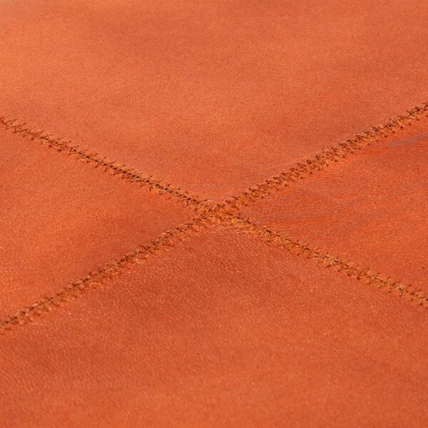 vidaXL Klupa za pohranu od prave kože i masivnog drva manga 80 x 44 x 44 cm