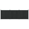 vidaXL Panel ograde 3 kom. 530 x 186,5 cm WPC i aluminij Crna