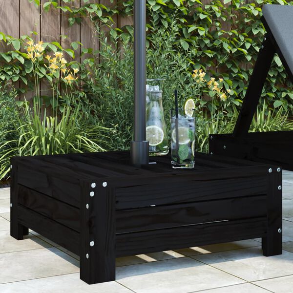 vidaXL Poklopac za postolje suncobrana crni od masivne borovine