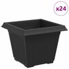 vidaXL Kvadratna saksija za cvijeće 24 kom. Crna 33 x 33 x 26 cm