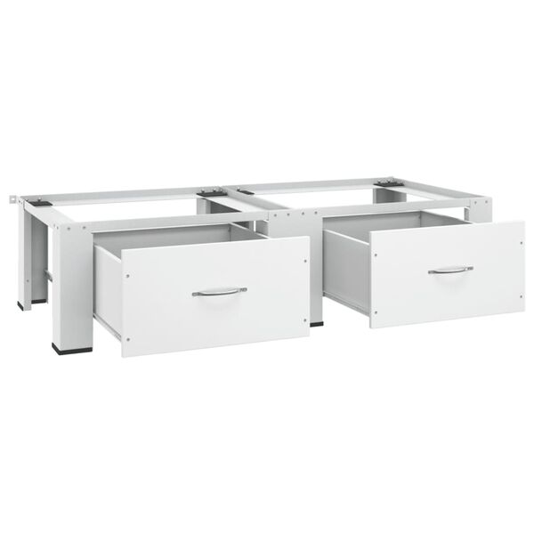 vidaXL Dvostruko postolje za perilicu/sušilicu rublja i ladice bijelo